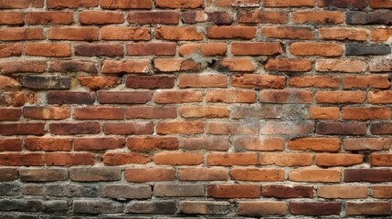 Aged brick wall texture industrial background. Generative AI technology.