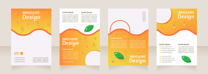 Raw foodism nutrition and dieting blank brochure layout design. Vertical poster template set with empty copy space for text. Premade corporate reports collection. Editable flyer paper pages