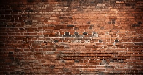 Brown brick wall texture industrial background. Generative AI technology.