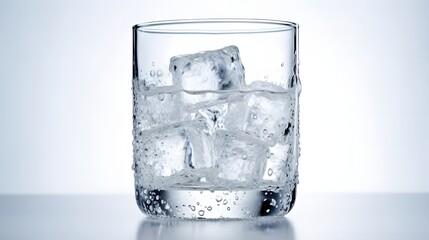 Glass of cold sparkling water.