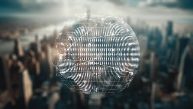 Digital earth map background. Social network connections. Global world communication big data. Bitcoin blockchain database technology concept. Business finance communicate and crypto currency web 3.0