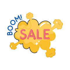 Sale doodle vector outline Sticker. EPS 10 file