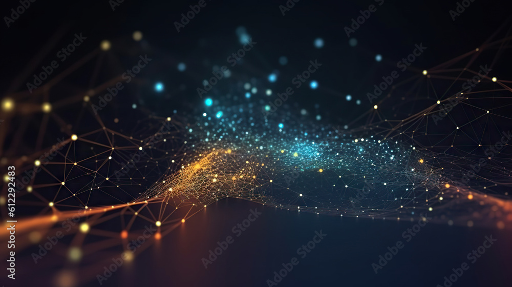 Poster modern digital abstract 3d background. can be used in the description of network abilities, technolo
