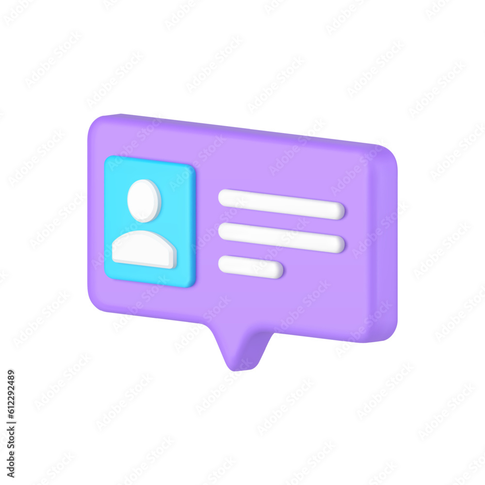 Poster profile personal account user data information quick tips id with name avatar 3d icon vector