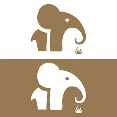 Cute elephant logo. Simple elephant logo. Elephant logo sign vector illustration set design.elephant logo vector icon illustration.icon head of an elephant.