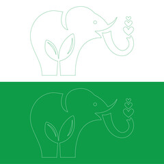 Cute elephant logo. Simple elephant logo. Elephant logo sign vector illustration set design.elephant logo vector icon illustration.icon head of an elephant.