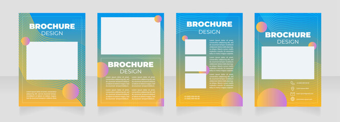 Fashion and style course blank brochure layout design. Vertical poster template set with empty copy space for text. Premade corporate reports collection. Editable flyer paper pages