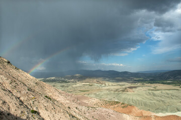 Nallihan Girl Hill. Ankara Nallihan Bird Sanctuary.
Nallıhan Mountains Are Like Mars.
Volcanic mountains in Turkey. Volcanic rocks and clouds in the sky.