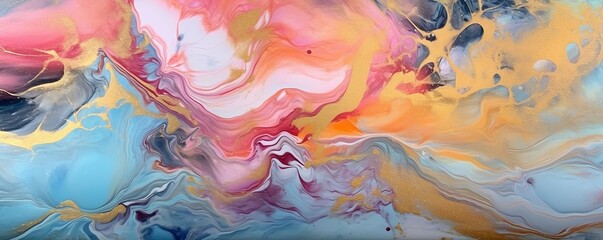 Abstract fluid art painting in alcohol ink technique. Created with Generative AI technology	
