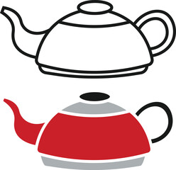 Teapot, Kettle Line Icons Illustration