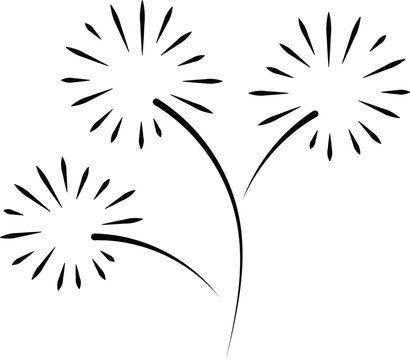 Fireworks Celebration Line Icon Illustration