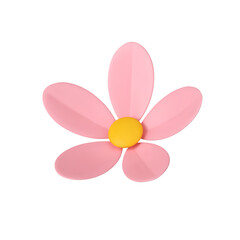 Chamomile pink romantic flower botanical blossom floristic decor element 3d icon realistic vector