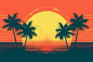 Fototapeta premium Retro background with generative ai