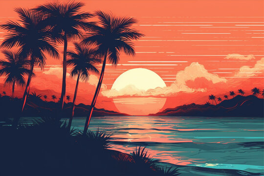 Retro background with generative ai