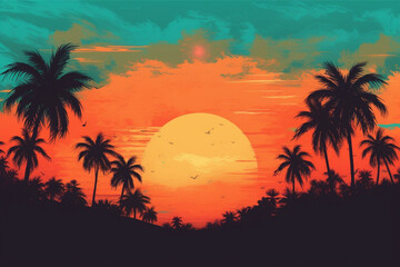 Retro background with generative ai