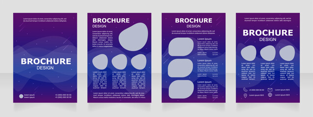 Planning night of stargazing blank brochure design. Template set with copy space for text. Premade corporate reports collection. Editable 4 paper pages. Arial Black, Regular fonts used © IMG visuals icons