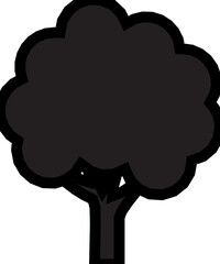 black simple tree illustration icon