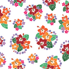 Cute hibiscus pattern perfect for textiles, © daicokuebisu