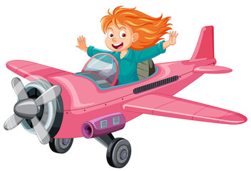 Female pilot flying jet plane © GraphicsRF