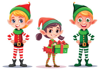 Set of Christmas cartoon characters