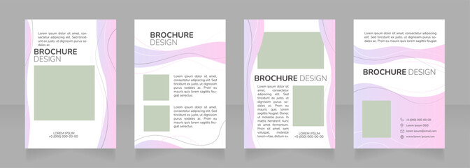 Women mental health support blank brochure design. Template set with copy space for text. Premade corporate reports collection. Editable 4 paper pages. Nunito Bold, ExtraLight, Light fonts used