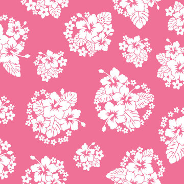 Cute hibiscus pattern perfect for textiles,