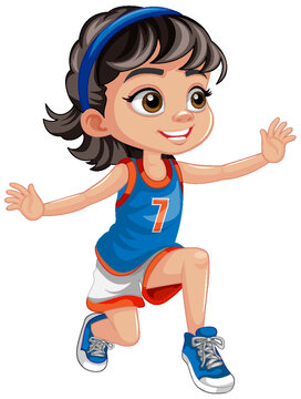 Girl Wearing Basketball Outfit