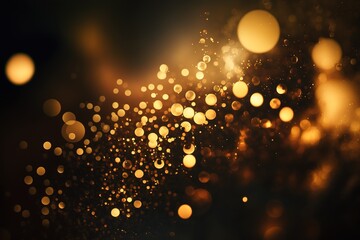 Abstract bokeh background with sparkling golden lights