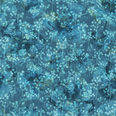 Watercolor floral botanical seamless pattern