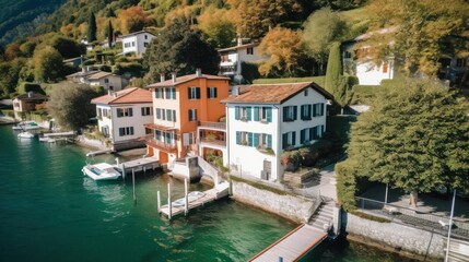 Charming villa situated on the shores of Lake Como, with a private dock, beautiful gardens, and balconies overlooking the serene waters