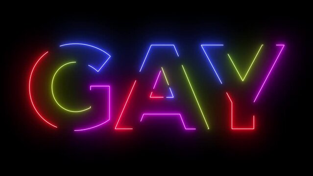 Gay colored text. Laser vintage effect. Infinite loopable