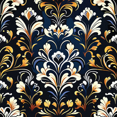 Damask seamless floral pattern. Royal wallpaper