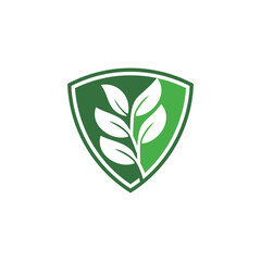 Leaf Shield Logo Healthy Vector Natural Medical