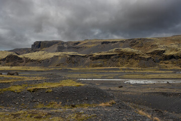 Mountains with moss and lichen, Iceland