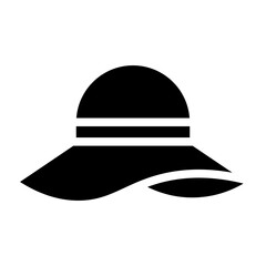 beach hat glyph 