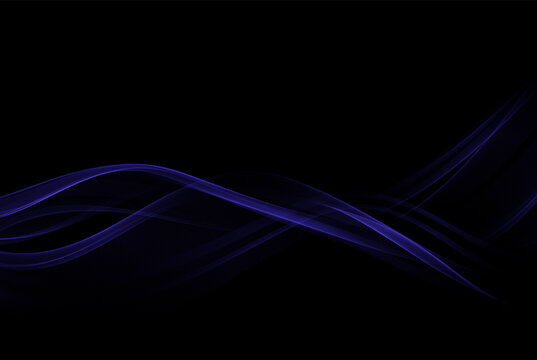 Abstract wave background. Shiny wave of blue color on a black background.