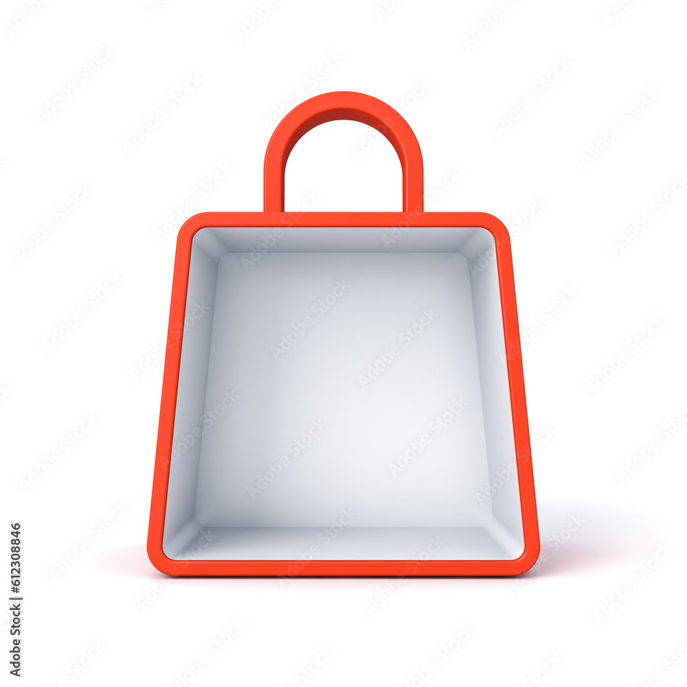 Aufkleber blank shopping bag product display showcase box exhibition stand isolated on white background with s