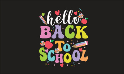 Hello Back to School Retro SVG Design
