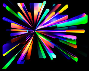 Tunnel effect colorful abstract illustration. Generative AI.