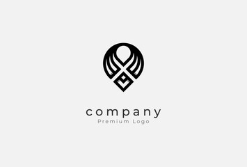 Pin Map Location Logo Design, Pin with letter X combination, usable for Place, traveling and company logos, vector illustration