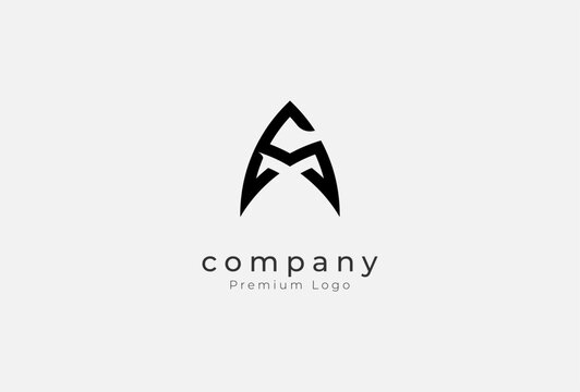 Premium Vector  Sm letter logo design on black background initial monogram  letter sm logo design vector template