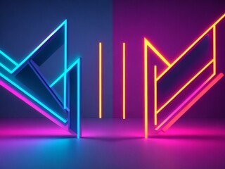 colorful light neon background wallpaper ai generated