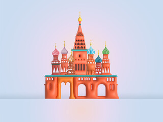 Saint Basil's Cathedral in Moscow landmark symbol and icon of Russia. - obrazy, fototapety, plakaty