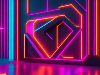 Naklejka premium colorful light neon background wallpaper ai generated