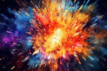 Obraz na płótnie Canvas Vibrant bursts of abstract color, an explosive canvas of creativity, Generative AI