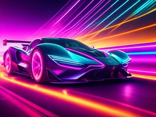 Obraz premium colorful light neon background wallpaper ai generated