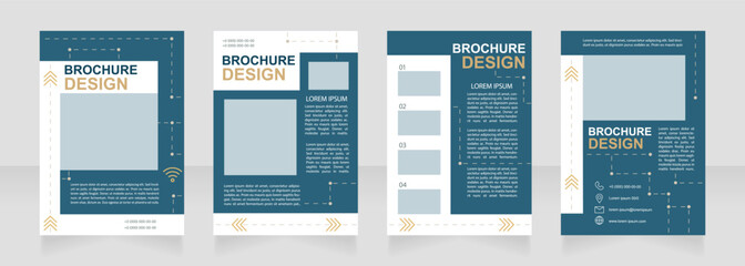 Smart house technology for comfort blank brochure design. Template set with copy space for text. Premade corporate reports collection. Editable 4 paper pages. Arial, Myriad Pro fonts used