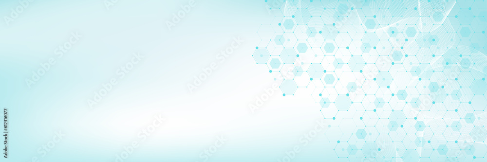 Aufkleber health care and medical pattern innovation concept science background design. abstract geometric hex