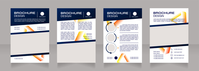Biotechnology company blank brochure design. Template set with copy space for text. Premade corporate reports collection. Editable 4 paper pages. Syne Bold, Arial Regular fonts used