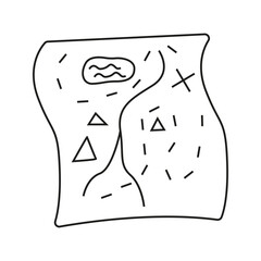 Vector illustration of treasure map in doodle style.
